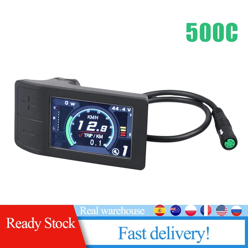 Фото Цветной ЖК дисплей 500C для электровелосипеда секундомер Bafang Mid Drive Motor Upgrade сменный