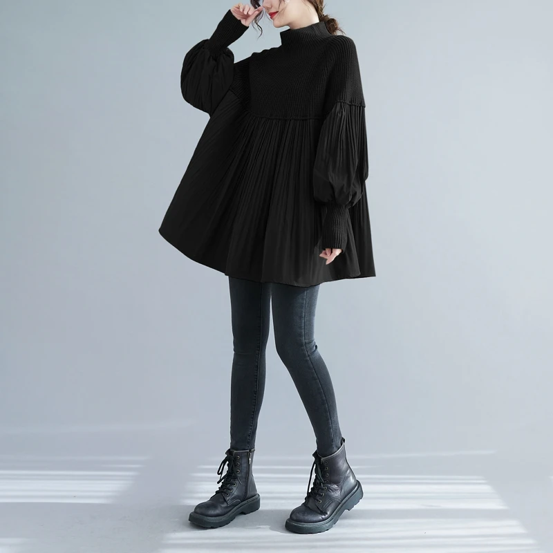SuperAen Solid Loose Slim Plus Size Knitted Patchwork Shirt Half High Collar Casual Full Women Tops
SuperAen Solid Loose Slim Plus Size Knitted Patchwork Shirt Half High Collar Casual Full Women Tops