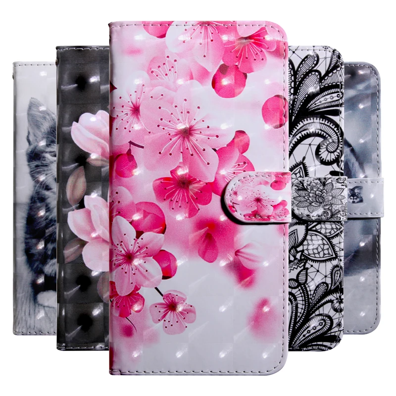 Окрашенный 3D чехол книжка из искусственной кожи для Apple iPhone 5 6 6s 7 8 Plus бумажник X XR XS