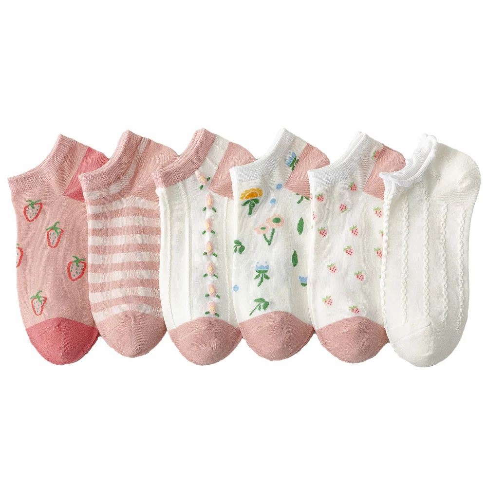 Instime 2021 New Spring Style Ankle Cute Socks Women Strawberry Flower Tube Breathable 6 Pairs-Pack
Instime 2021 New Spring Style Ankle Cute Socks Women Strawberry Flower Tube Breathable 6 Pairs-Pack