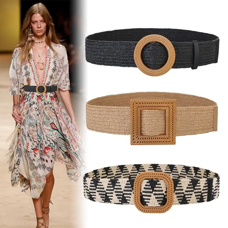 Spring and summer dress belt women fashion all-match elastic braided belt bohemian style with beach skirt
Spring and summer dress belt women fashion all-match elastic braided belt bohemian style with beach skirt