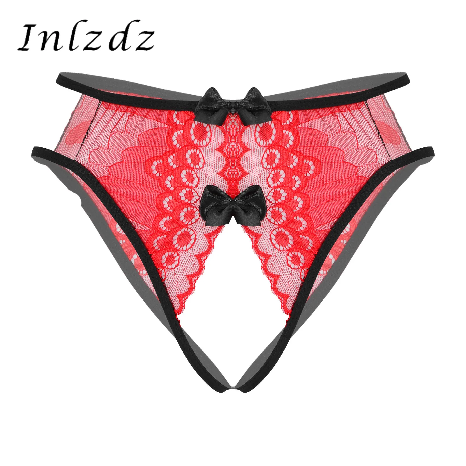 Womens Lingerie Open Butt Underwear Floral Lace Crotchless Briefs Panties Bowknot Decor Thongs Underpants Nightwear
Womens Lingerie Open Butt Underwear Floral Lace Crotchless Briefs Panties Bowknot Decor Thongs Underpants Nightwear