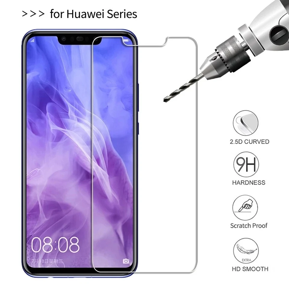 2 шт. закаленное стекло для защиты экрана Huawei Y9 Y7 Y6 Y5 Y3 Prime Pro Lite 2017 2018