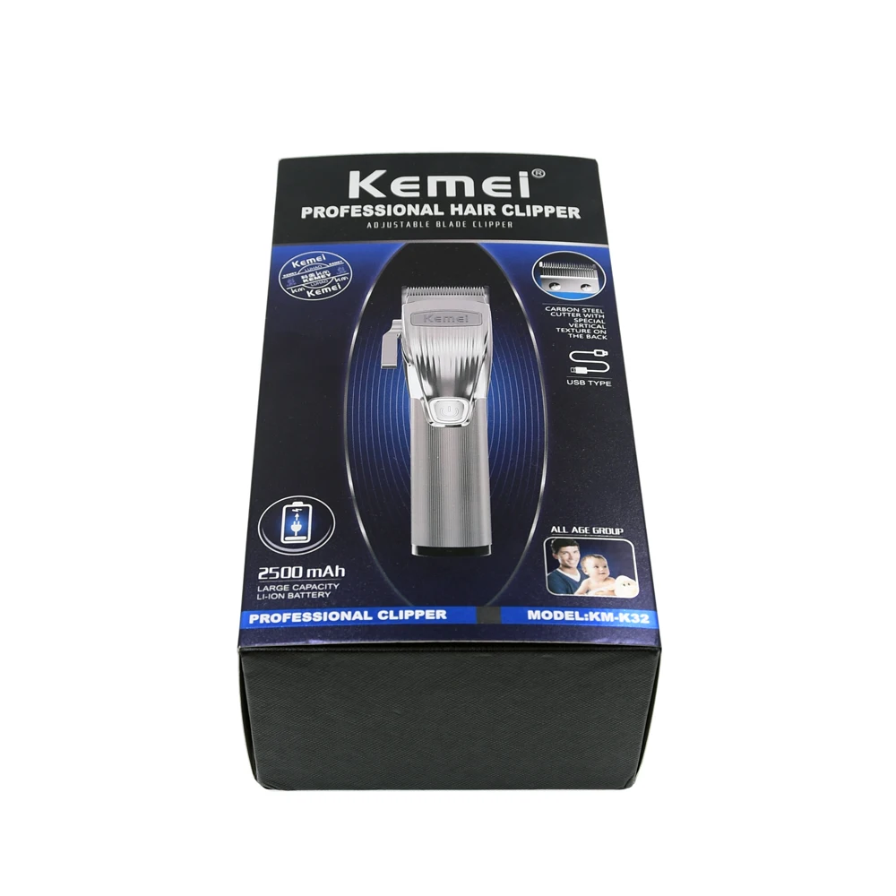 Kemei New Silver Hair Trimmer 2500mAh Large Capacity Cordless Hair Clipper Luxury 8 Limit Combs for Men Hair Cutting Machine
Kemei New Silver Hair Trimmer 2500mAh Large Capacity Cordless Hair Clipper Luxury 8 Limit Combs for Men Hair Cutting Machine