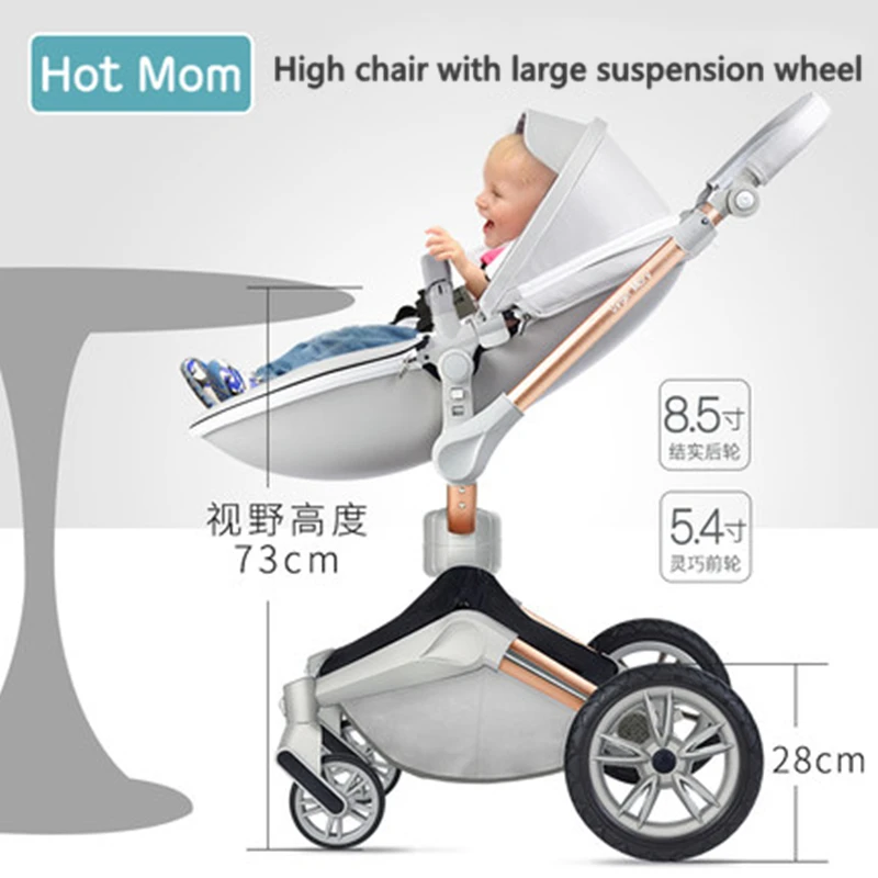 Коляска 2 в 1 Hotmom Роскошная детская коляска двухсторонняя амортизатор кожа для