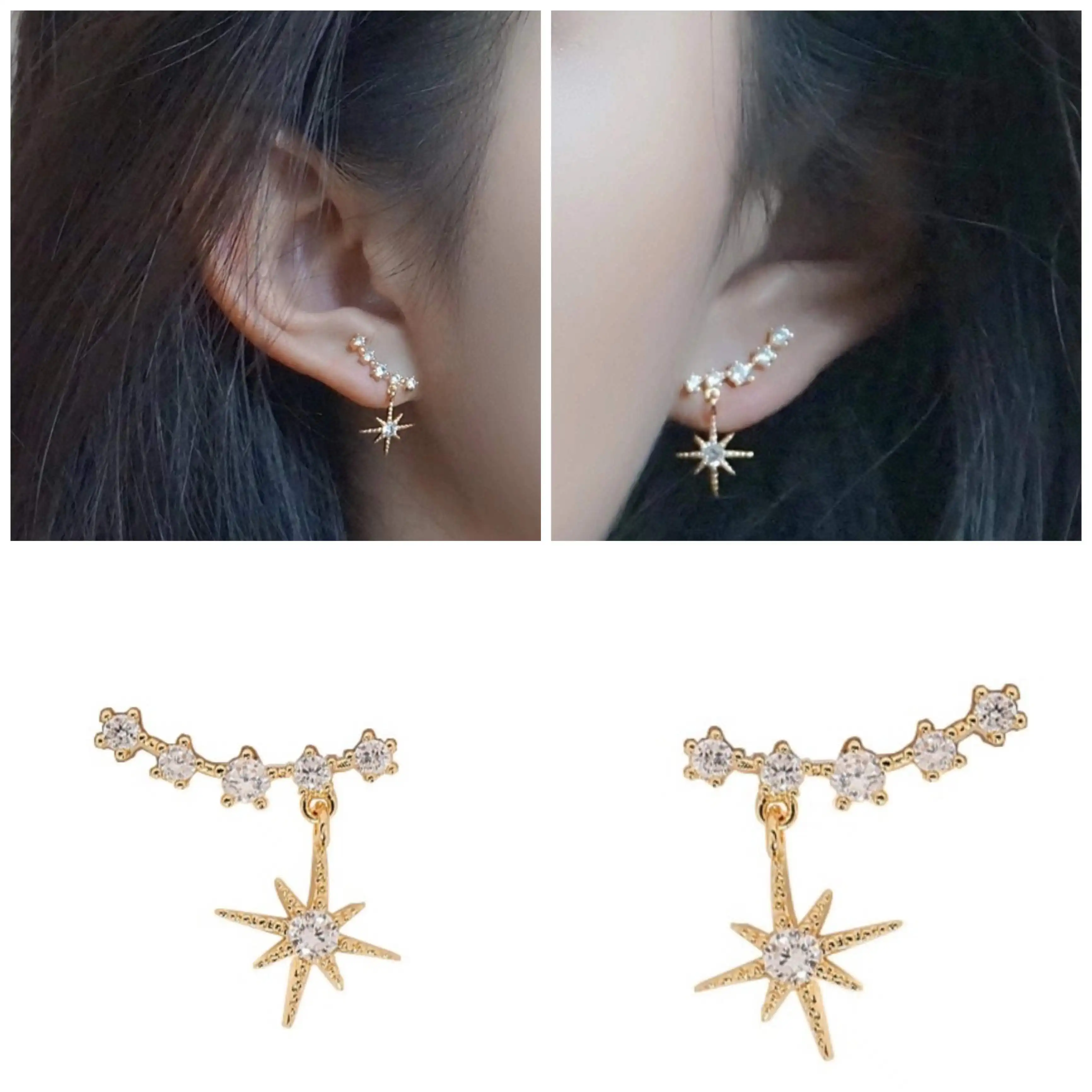 AMC Korea Populor Trendy Star Stud Earring Simple Long Ear Studs AAA Cubic Zircon Bridal Wedding Party Jewelry Gift For Women
AMC Korea Populor Trendy Star Stud Earring Simple Long Ear Studs AAA Cubic Zircon Bridal Wedding Party Jewelry Gift For Women