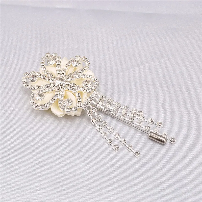 Wedding Corsages And Boutonnieres Glitter Diamond Tassel Satin Flower Ivory Rose DIY Rhinestone Groom Brooch Wedding Gift XH1792
Wedding Corsages And Boutonnieres Glitter Diamond Tassel Satin Flower Ivory Rose DIY Rhinestone Groom Brooch Wedding Gift XH1792