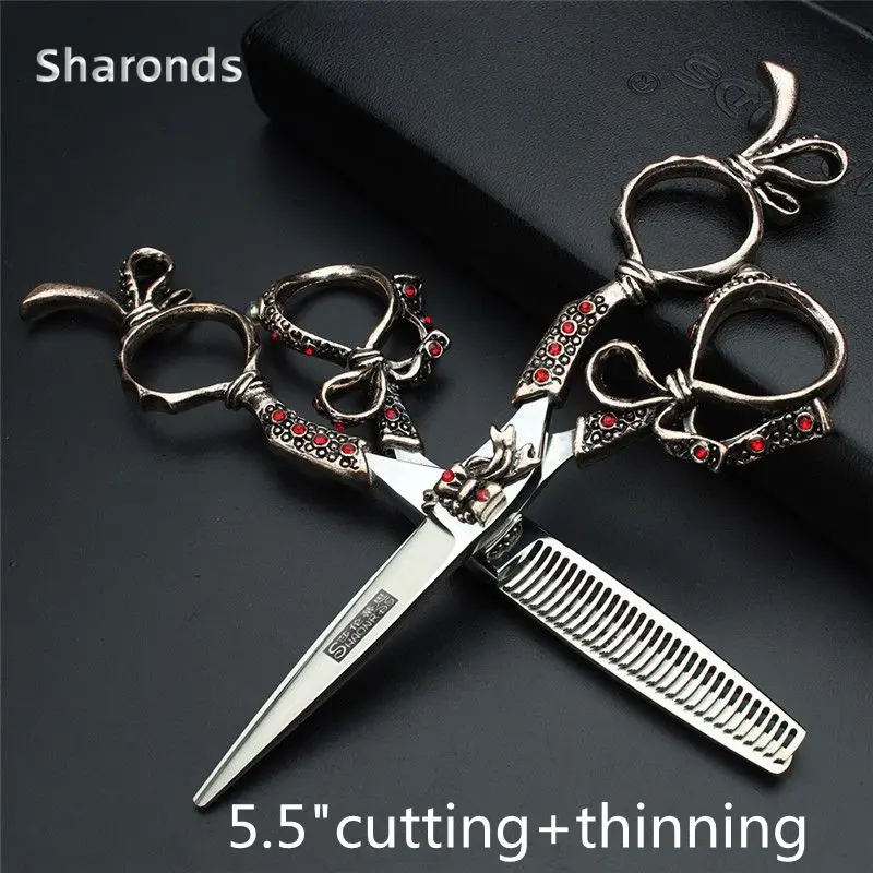 Sharonds 5.5/6 Inch professional haircut thinning scissors hairdressing salon scissors stainless steel flat teeth scissors set
Sharonds 5.5/6 Inch professional haircut thinning scissors hairdressing salon scissors stainless steel flat teeth scissors set