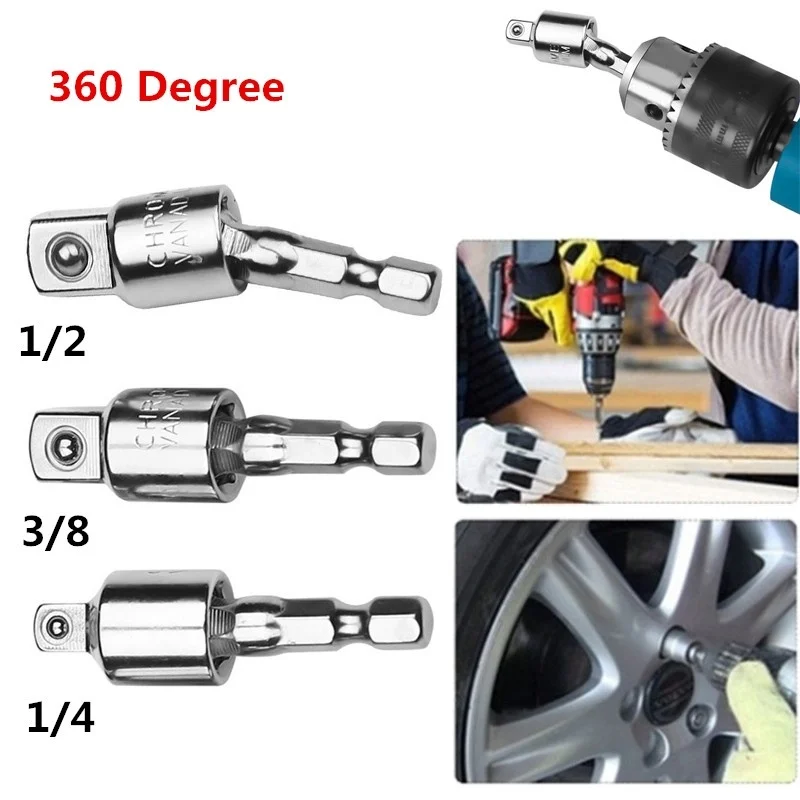360Degree 1/4 3/8 1/2 Screwdriver Electric Wrench Hex Handle To Square Head Sleeve Conversion 50mm Socket Adapter Connecting Rod
360Degree 1/4 3/8 1/2 Screwdriver Electric Wrench Hex Handle To Square Head Sleeve Conversion 50mm Socket Adapter Connecting Rod