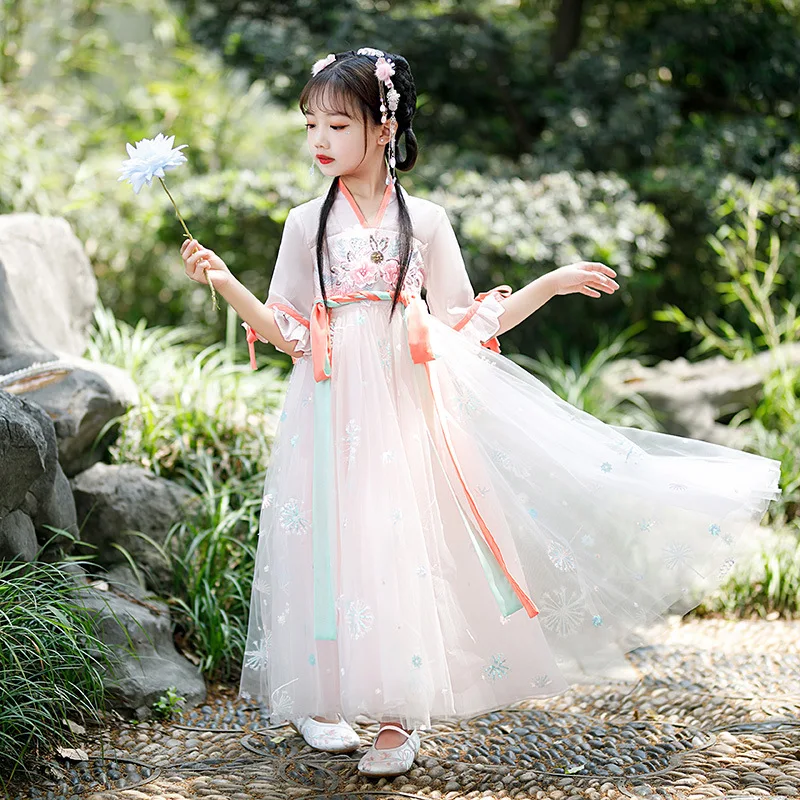 Girls Embroidery Chinese Traditional Perform Costumes Children Cosplay Ancient Hanfu Kids Lovely Photography Tang Suit
Girls Embroidery Chinese Traditional Perform Costumes Children Cosplay Ancient Hanfu Kids Lovely Photography Tang Suit