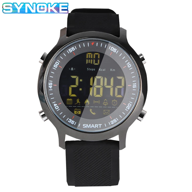 

SYNOKE Sports Smart Watch Swimming Running 50M Waterproof Pedometer Smartwatch Stopwatch Men Digital Watches for Android IOS