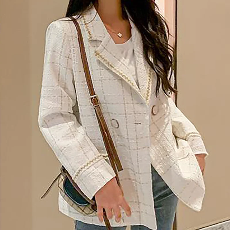 Elegant slim waist suits jackets Women Graceful style knitted Tweed Cardigan Coat Korean style Autumn white outwear tops
Elegant slim waist suits jackets Women Graceful style knitted Tweed Cardigan Coat Korean style Autumn white outwear tops