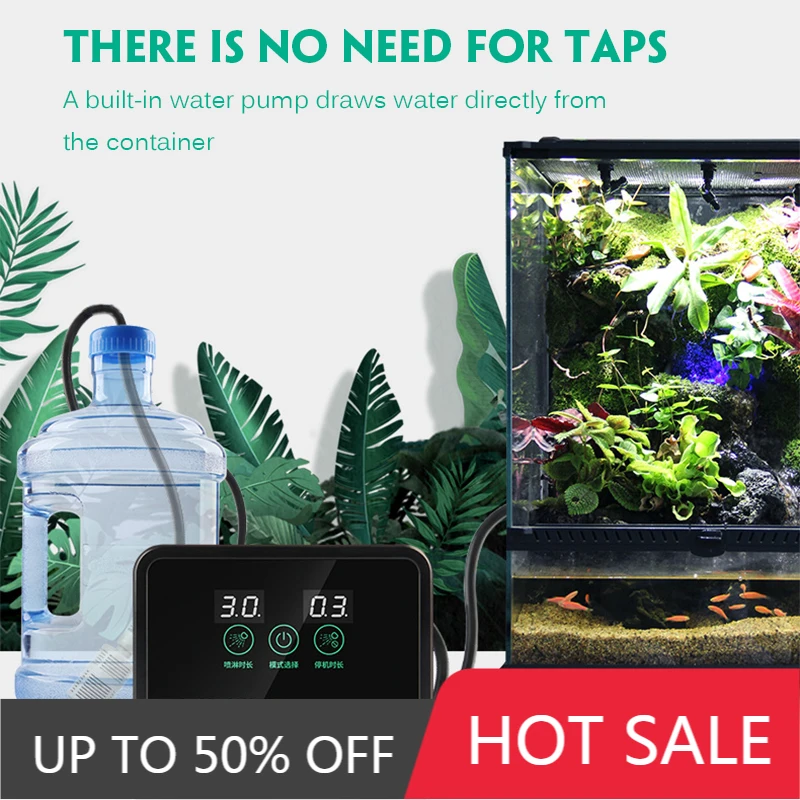 Intelligent Automatic Mist Spray System Set Electronic Timer Vivarium LCD Screen Sprinkler Controller Terrarium Spraying Kit
Intelligent Automatic Mist Spray System Set Electronic Timer Vivarium LCD Screen Sprinkler Controller Terrarium Spraying Kit