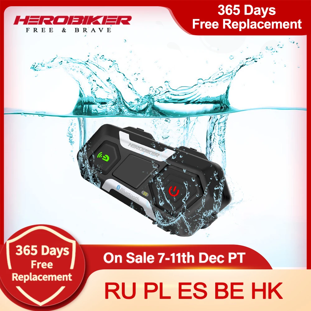 HEROBIKER Motorcycle Intercom Waterproof Bluetooth Helmet Headset Helmet Speaker Moto Headset Wireless Intercomunicador 1200M
HEROBIKER Motorcycle Intercom Waterproof Bluetooth Helmet Headset Helmet Speaker Moto Headset Wireless Intercomunicador 1200M