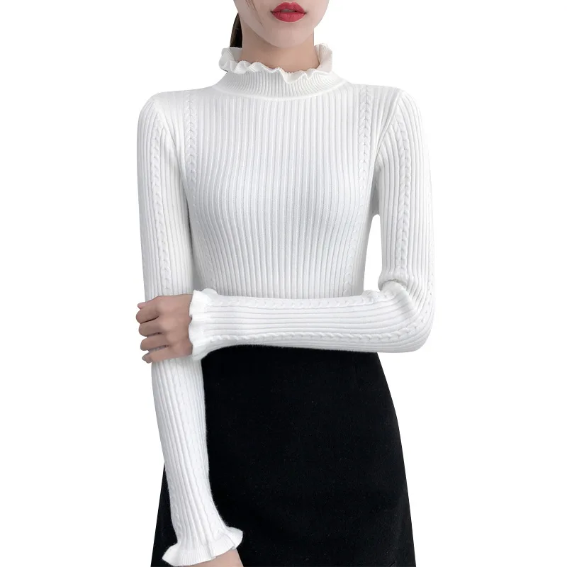 2021 Spring Winter Fashion Slim Sweater Turtleneck Ruched Women Sweater High Elastic Solid Elegant Basic Base Knitted Pullovers
2021 Spring Winter Fashion Slim Sweater Turtleneck Ruched Women Sweater High Elastic Solid Elegant Basic Base Knitted Pullovers