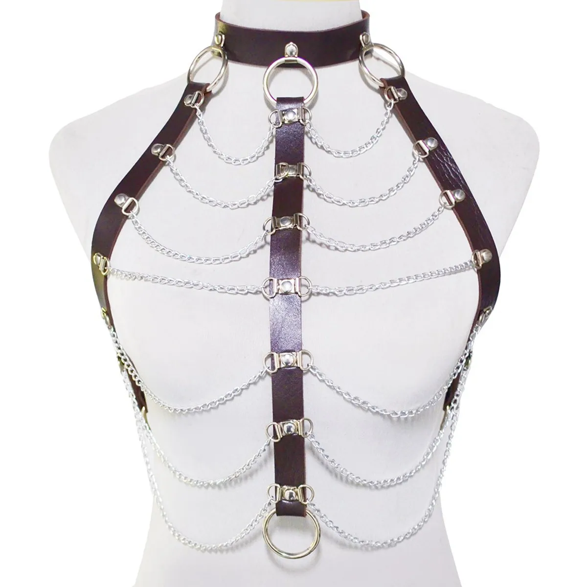 Brand New Sexy Punk Womens PU Leather Metal Chain Black/Coffee Body Chest Harness Cage Bondage Waist Belt Gothic Chest
Brand New Sexy Punk Womens PU Leather Metal Chain Black/Coffee Body Chest Harness Cage Bondage Waist Belt Gothic Chest