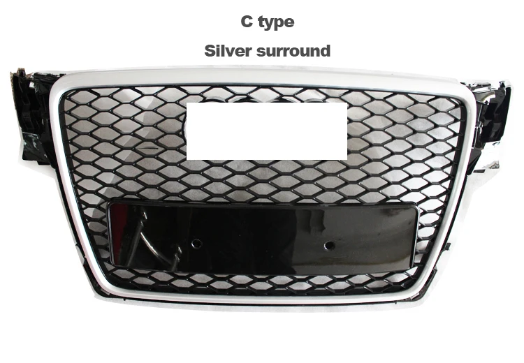 Glossy black chrome silver A4 S4 RS4 ABS front Grills Front Car styling honeycomb mesh Grills A4 B8
Glossy black chrome silver A4 S4 RS4 ABS front Grills Front Car styling honeycomb mesh Grills A4 B8