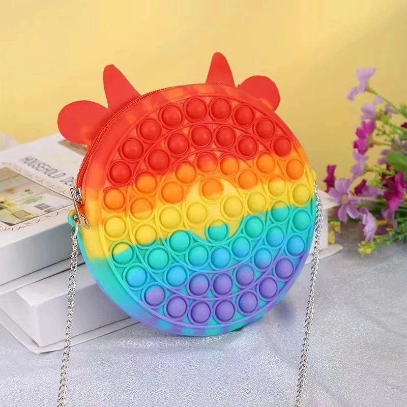 Cute Pop Fidget Rainbow Color Shoulder Bag Stressstoy Reliver Push Bubble Simple Dimmer Antistress Sensory Poppit Toy Backpack
Cute Pop Fidget Rainbow Color Shoulder Bag Stressstoy Reliver Push Bubble Simple Dimmer Antistress Sensory Poppit Toy Backpack