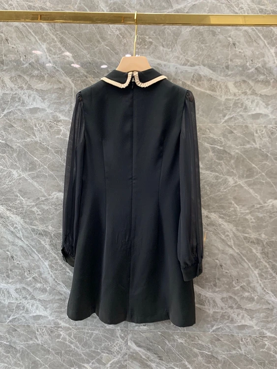 2021 early spring new fashion women's sleeves mesh see-through stitching decorative lapel dress 104
2021 early spring new fashion women's sleeves mesh see-through stitching decorative lapel dress 104