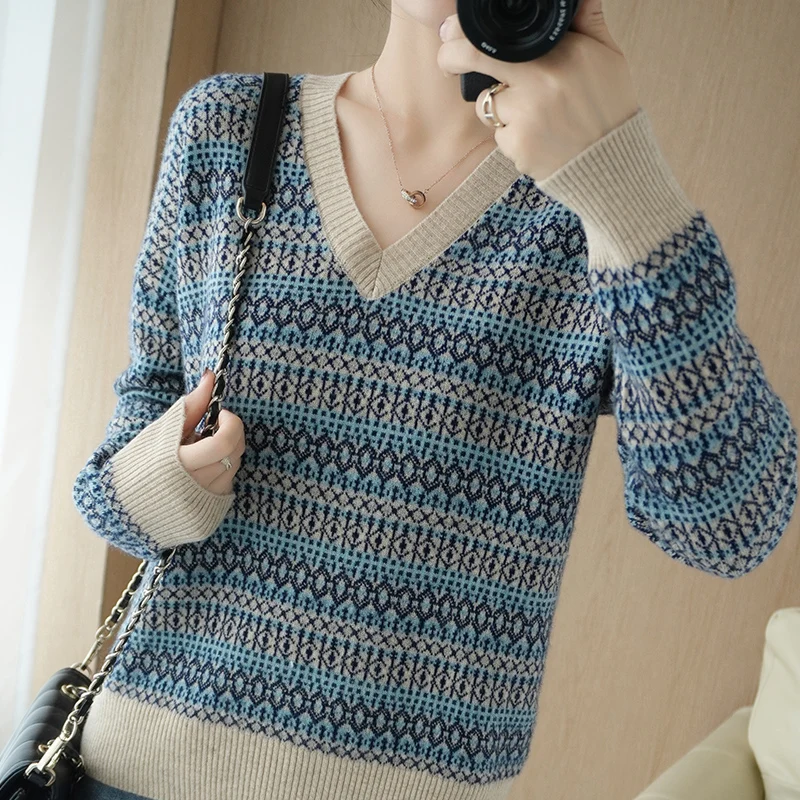 Lafarvie Autumn Winter Wool Blends Women Sweater Femme Tops Pullover Print Casual Loose Long Sleeve High Quality Knit Jumper
Lafarvie Autumn Winter Wool Blends Women Sweater Femme Tops Pullover Print Casual Loose Long Sleeve High Quality Knit Jumper
