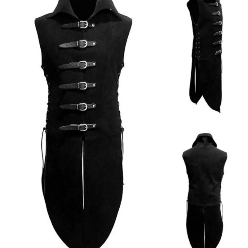 New Medieval Sleeveless Leather Costume Armor Warrior Costume for Unisex Buckle Strap Vest Top Retro Cosplay Black Jacket Top
New Medieval Sleeveless Leather Costume Armor Warrior Costume for Unisex Buckle Strap Vest Top Retro Cosplay Black Jacket Top