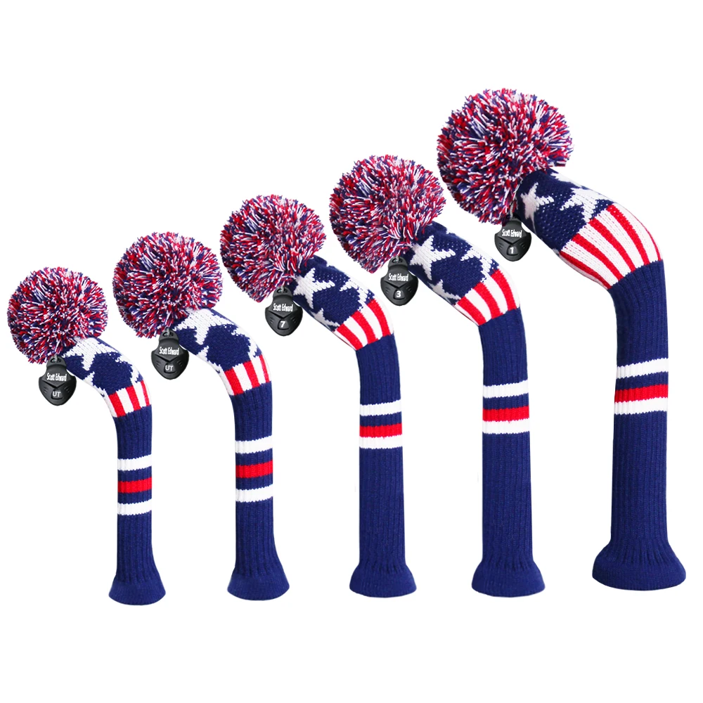 Golf Woods Headcover Set Skull-Crown-Stars Personalized Coloful Knit Golf Club Head Protector for Driver*1 Fairway*2 Hybrid*2
Golf Woods Headcover Set Skull-Crown-Stars Personalized Coloful Knit Golf Club Head Protector for Driver*1 Fairway*2 Hybrid*2