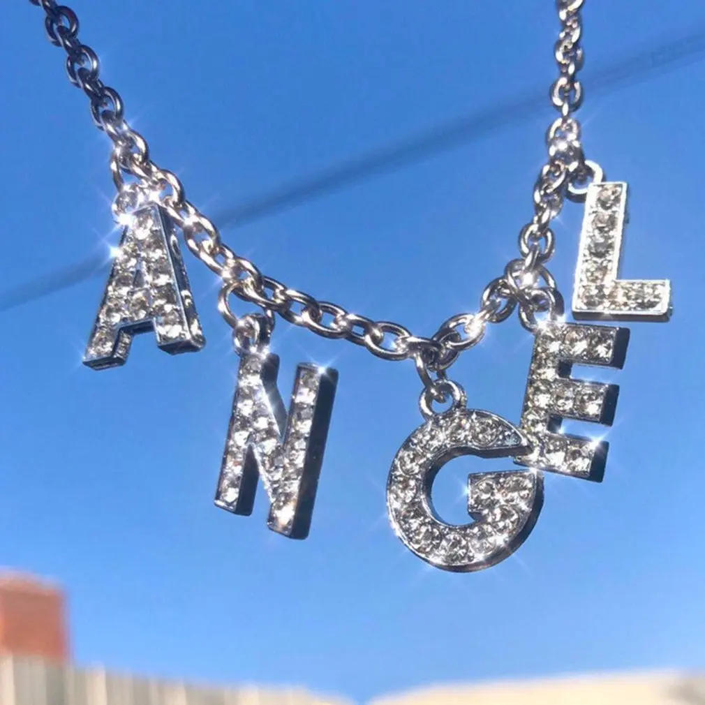 Harajuku Letter Crystal Angel Necklace Chain BABY Rhinestone Choker Couple Gift Pendant Aesthetic Femme Collier Women Jewelry
Harajuku Letter Crystal Angel Necklace Chain BABY Rhinestone Choker Couple Gift Pendant Aesthetic Femme Collier Women Jewelry