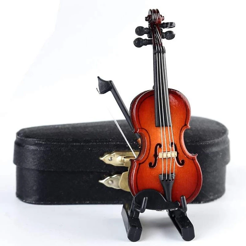 Wooden Miniature Violin with Stand,Bow and Case Mini Musical Instrument Miniature Dollhouse Model Home Decoration (3.15 inchX1.1
Wooden Miniature Violin with Stand,Bow and Case Mini Musical Instrument Miniature Dollhouse Model Home Decoration (3.15 inchX1.1