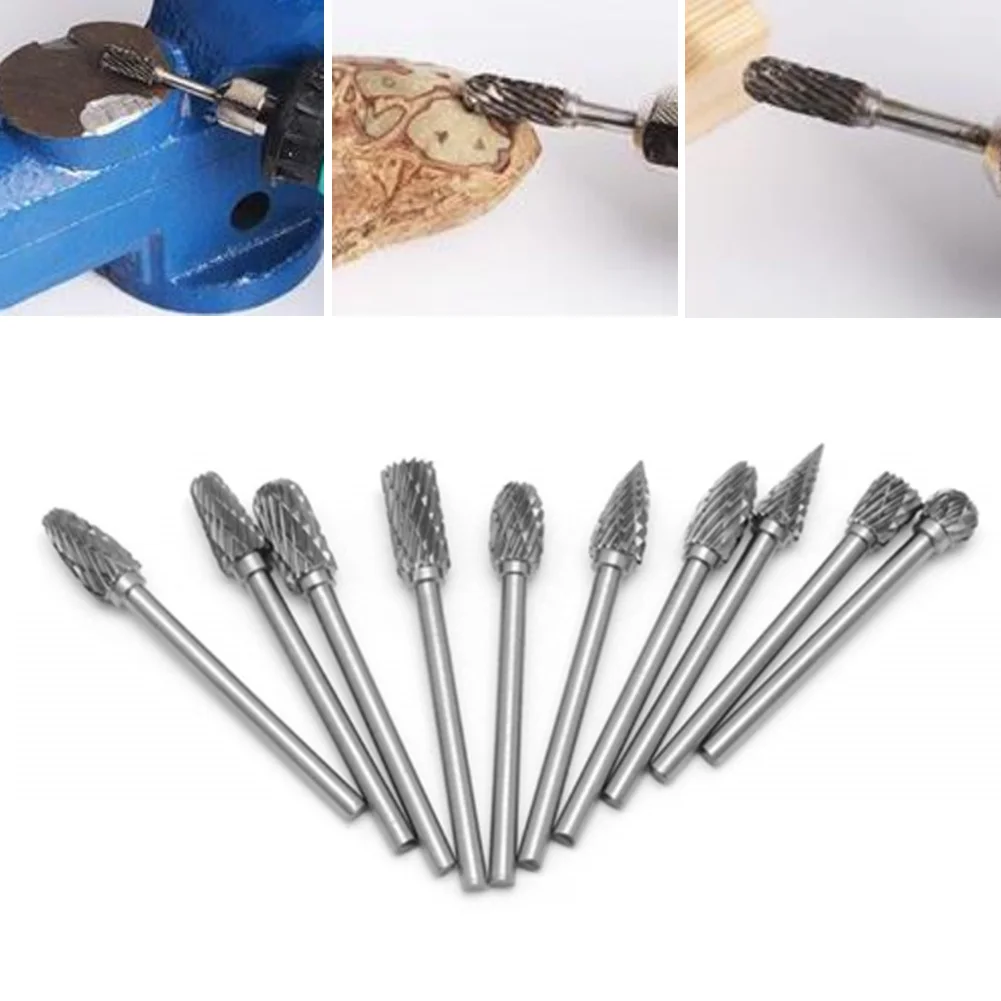 10PCS Tungsten Carbide Burr Set 1/8" Shank Double Cut Electric Grinder Rotary Tool Cutter for Carving Metalworking Milling Tools
10PCS Tungsten Carbide Burr Set 1/8" Shank Double Cut Electric Grinder Rotary Tool Cutter for Carving Metalworking Milling Tools