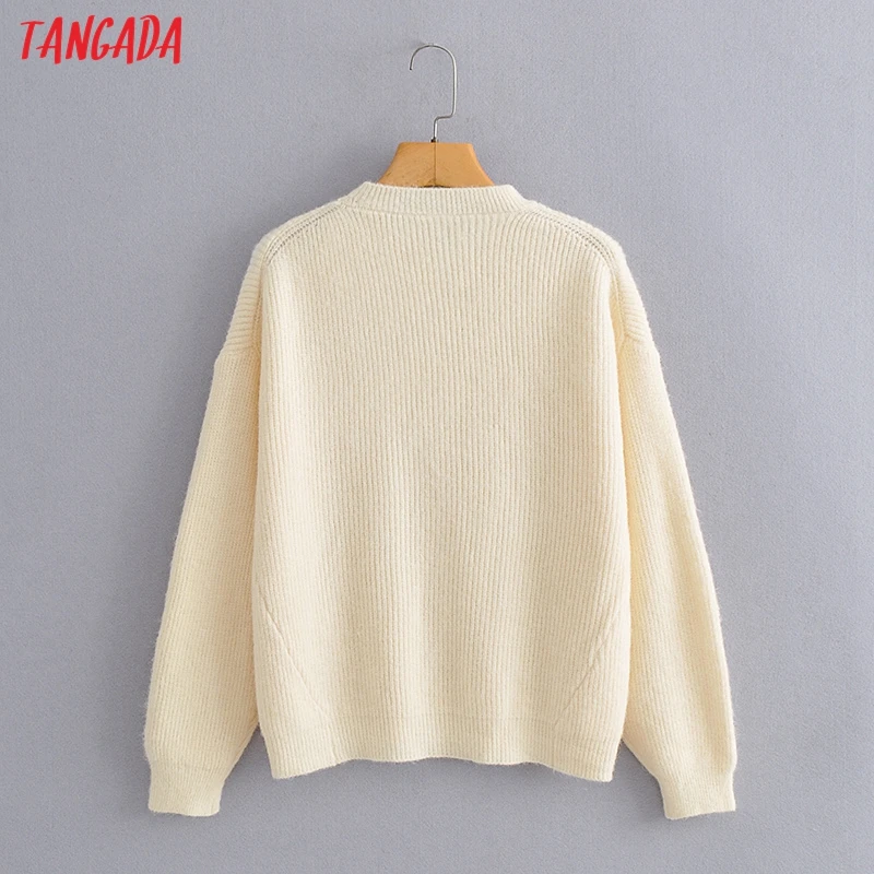 Tangada Women 2021 Fashion Elegant Thick White Knitted Sweater Jumper O Neck Female Oversize Pullovers Chic Tops BC191
Tangada Women 2021 Fashion Elegant Thick White Knitted Sweater Jumper O Neck Female Oversize Pullovers Chic Tops BC191