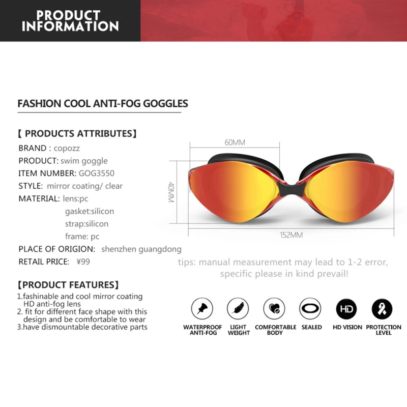 Professional Swimming Goggles swimming glasses with earplugs Nose clip Electroplate Waterproof Silicone Goggles
Professional Swimming Goggles swimming glasses with earplugs Nose clip Electroplate Waterproof Silicone Goggles