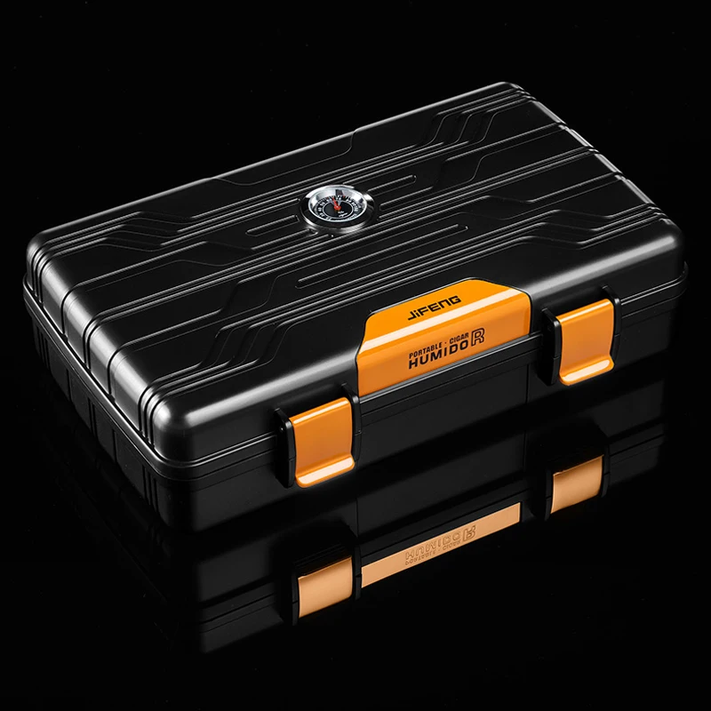 JIFENG Portable Metal Gum Lined W/Humidier & Hygrometer Cigar Travel Case Waterproof Humidor Holder 10 Count
JIFENG Portable Metal Gum Lined W/Humidier & Hygrometer Cigar Travel Case Waterproof Humidor Holder 10 Count