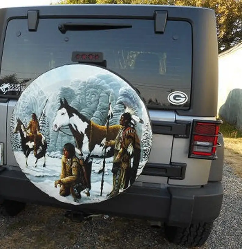 Horse Painted Indian Snow Journey Spare Tire Cover fit to exact tire size Jeep Camper RV Motor home Trailer/Option for backup
Horse Painted Indian Snow Journey Spare Tire Cover fit to exact tire size Jeep Camper RV Motor home Trailer/Option for backup