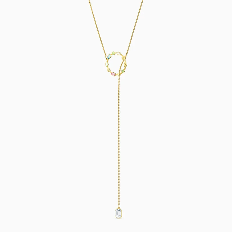 2020 Fashion SWA New Rainbow SWA Y-shaped Necklace Gold Exquisite Color Crystal Round Decoration Female Romantic Jewelry Gift
2020 Fashion SWA New Rainbow SWA Y-shaped Necklace Gold Exquisite Color Crystal Round Decoration Female Romantic Jewelry Gift
