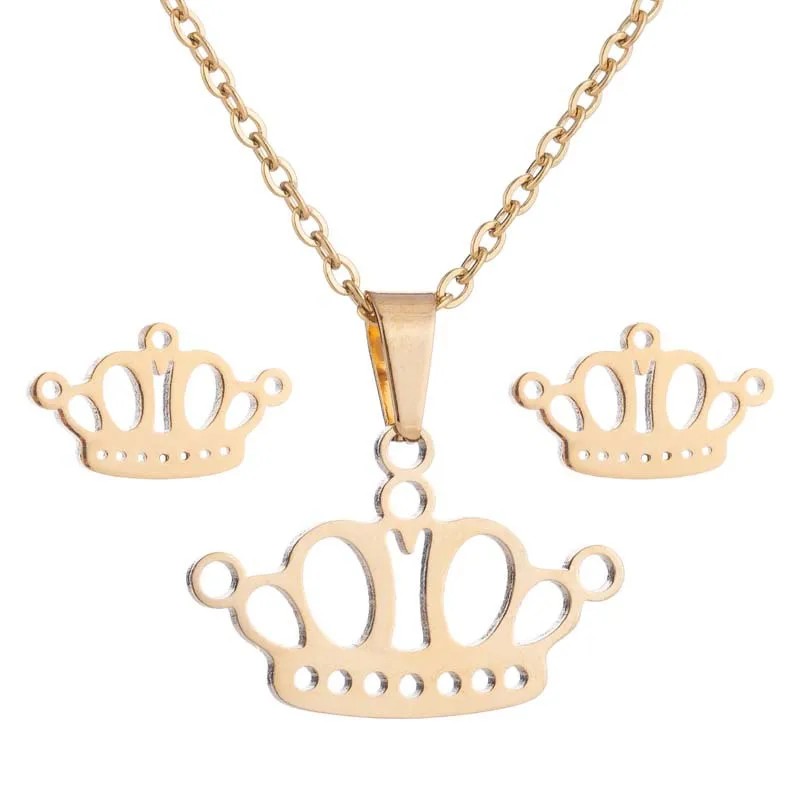 AsJerlya Bridal Crown Pendant Earrings Jewelry Sets Stainless Steel Wedding For Women Necklace Collar Earring Dropshipping
AsJerlya Bridal Crown Pendant Earrings Jewelry Sets Stainless Steel Wedding For Women Necklace Collar Earring Dropshipping
