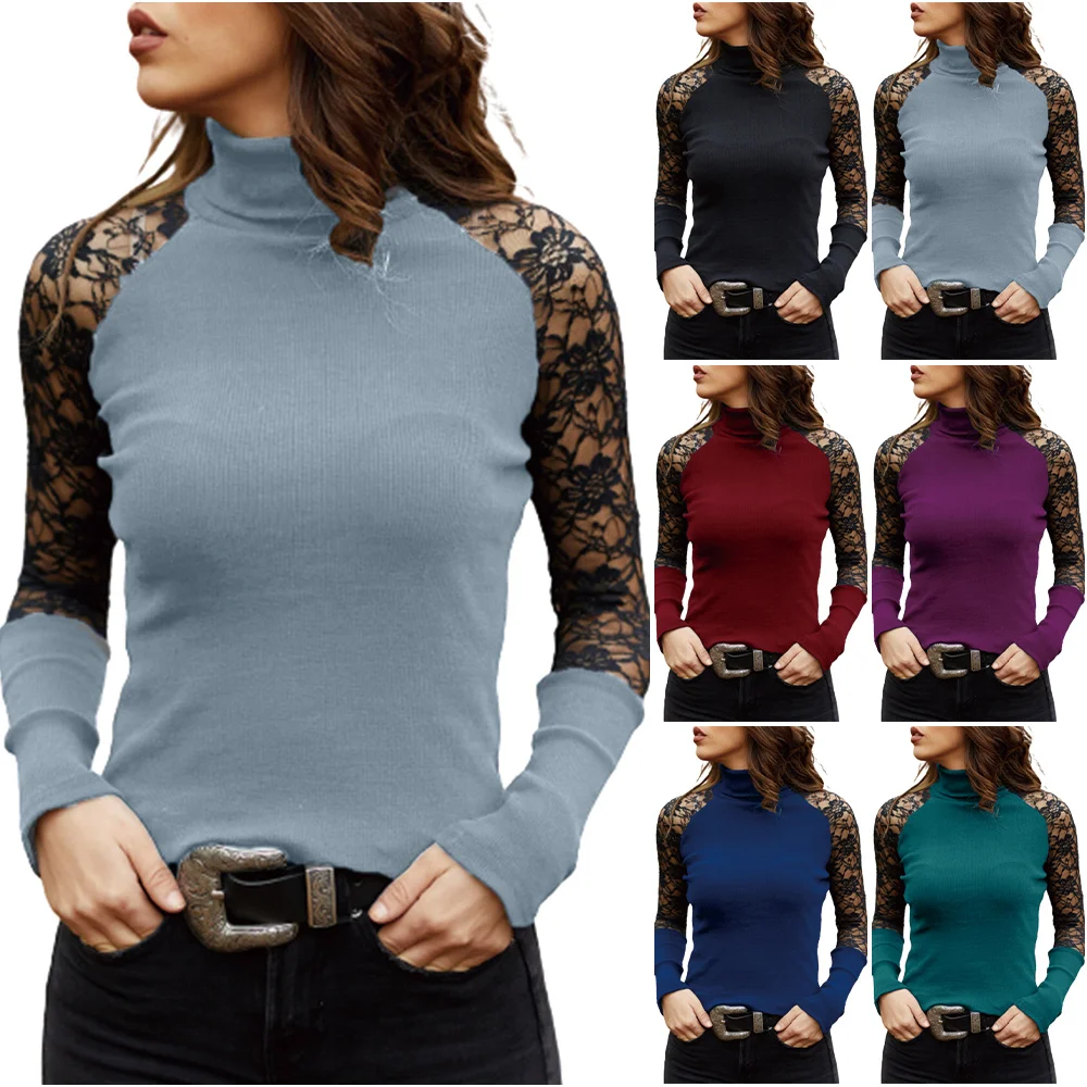 VICABO Womens Lace Patchwork Long Sleeve Turtleneck Knitted Pullover Casual Slim Fit Sweater Fashion Streetwear Jumper
VICABO Womens Lace Patchwork Long Sleeve Turtleneck Knitted Pullover Casual Slim Fit Sweater Fashion Streetwear Jumper
