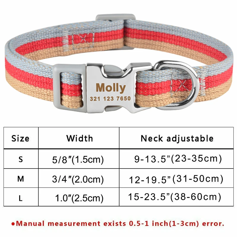 Personalized Pure Cotton Pet Supplies Free Custom Engraved ID Name Dog Collars for Small Medium Large Puppy Arnes Perro Pequeño
Personalized Pure Cotton Pet Supplies Free Custom Engraved ID Name Dog Collars for Small Medium Large Puppy Arnes Perro Pequeño