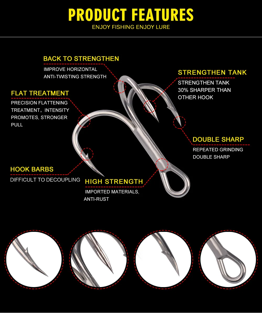 Super Sharp Anchor Hook 20pcs Ultra Strong Shark Triple Big Game High Carbon Stainless Steel Treble Hooks Fishing Hooks Japan
Super Sharp Anchor Hook 20pcs Ultra Strong Shark Triple Big Game High Carbon Stainless Steel Treble Hooks Fishing Hooks Japan