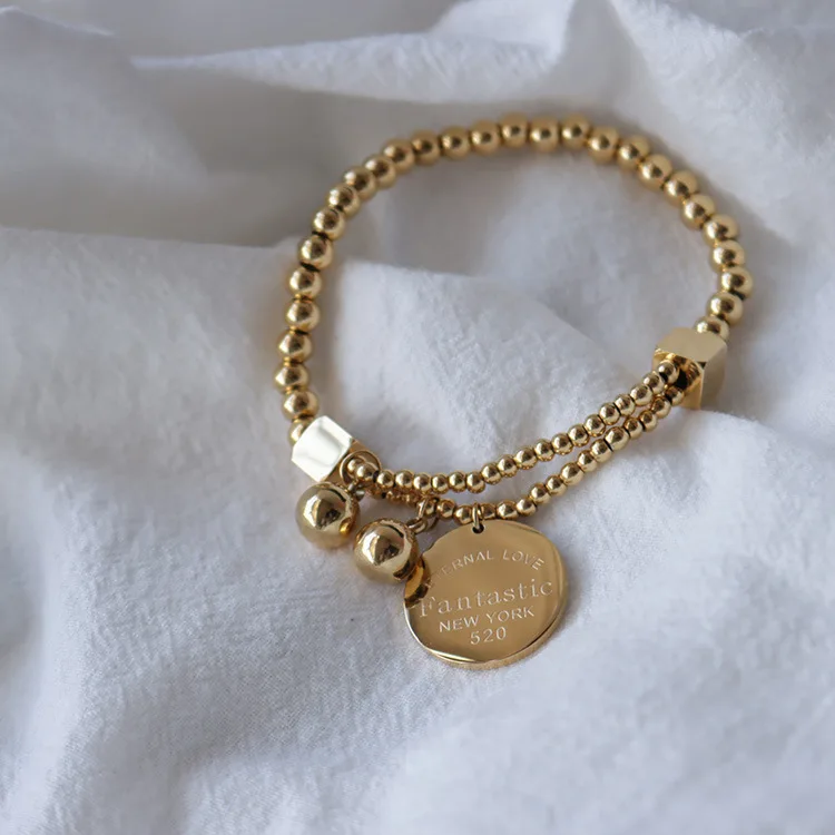Retro English Letters Geometric Round Bead String Bracelet Metal Fashion Classic Charm Bracelet
Retro English Letters Geometric Round Bead String Bracelet Metal Fashion Classic Charm Bracelet