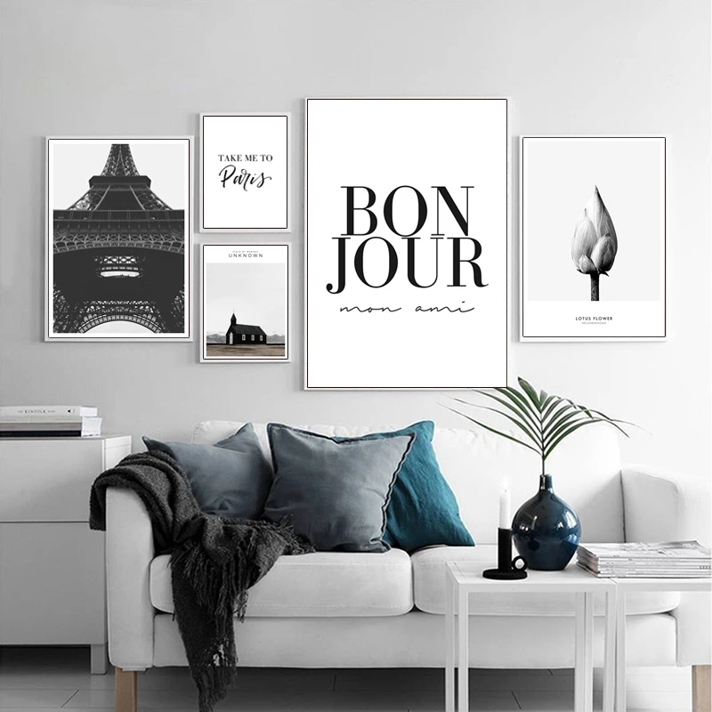 Modern Fashion Paris Eiffel Tower Canvas Paintings Black and White French Quote Wall Art Landscape Posters for Living Room Decor
Modern Fashion Paris Eiffel Tower Canvas Paintings Black and White French Quote Wall Art Landscape Posters for Living Room Decor