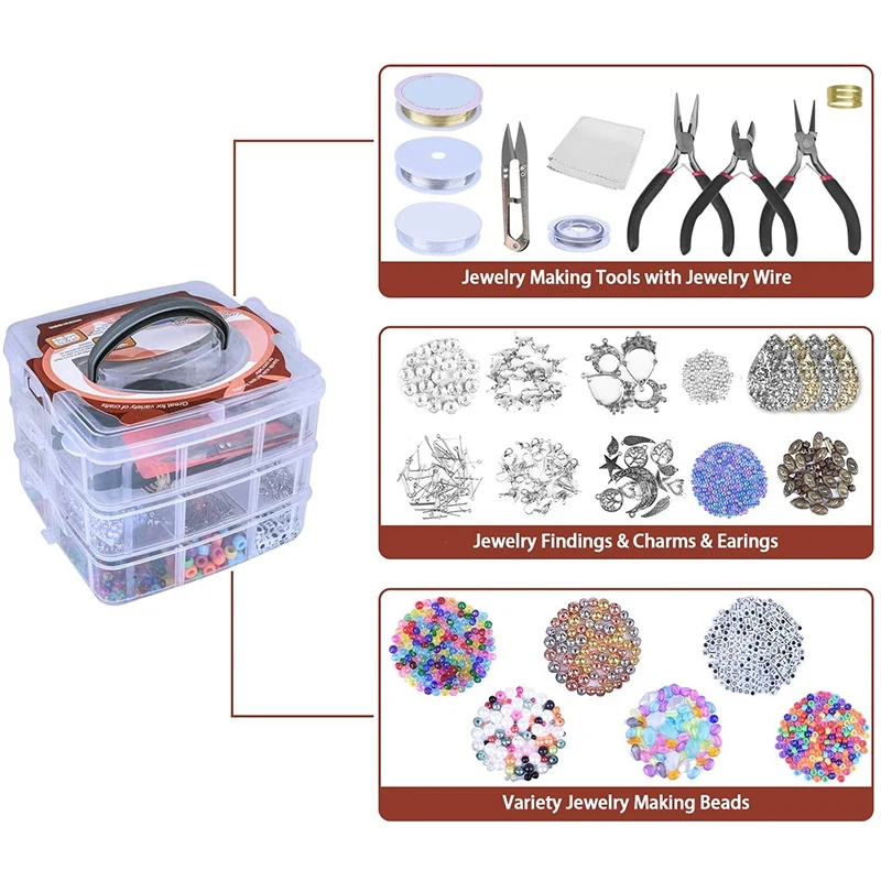 1366 Pcs Jewelry Making Kit with Jewelry Clip, Pearl and Charms for Making Bracelet, Earring
1366 Pcs Jewelry Making Kit with Jewelry Clip, Pearl and Charms for Making Bracelet, Earring