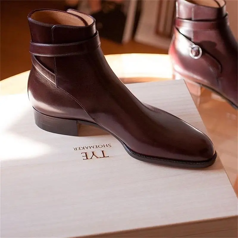 New Men Shoes Fashion Trend Elegant Gentleman High-end Handmade Wine Red PU Belt Buckle Classic Business Dress Boots 3KC418
New Men Shoes Fashion Trend Elegant Gentleman High-end Handmade Wine Red PU Belt Buckle Classic Business Dress Boots 3KC418