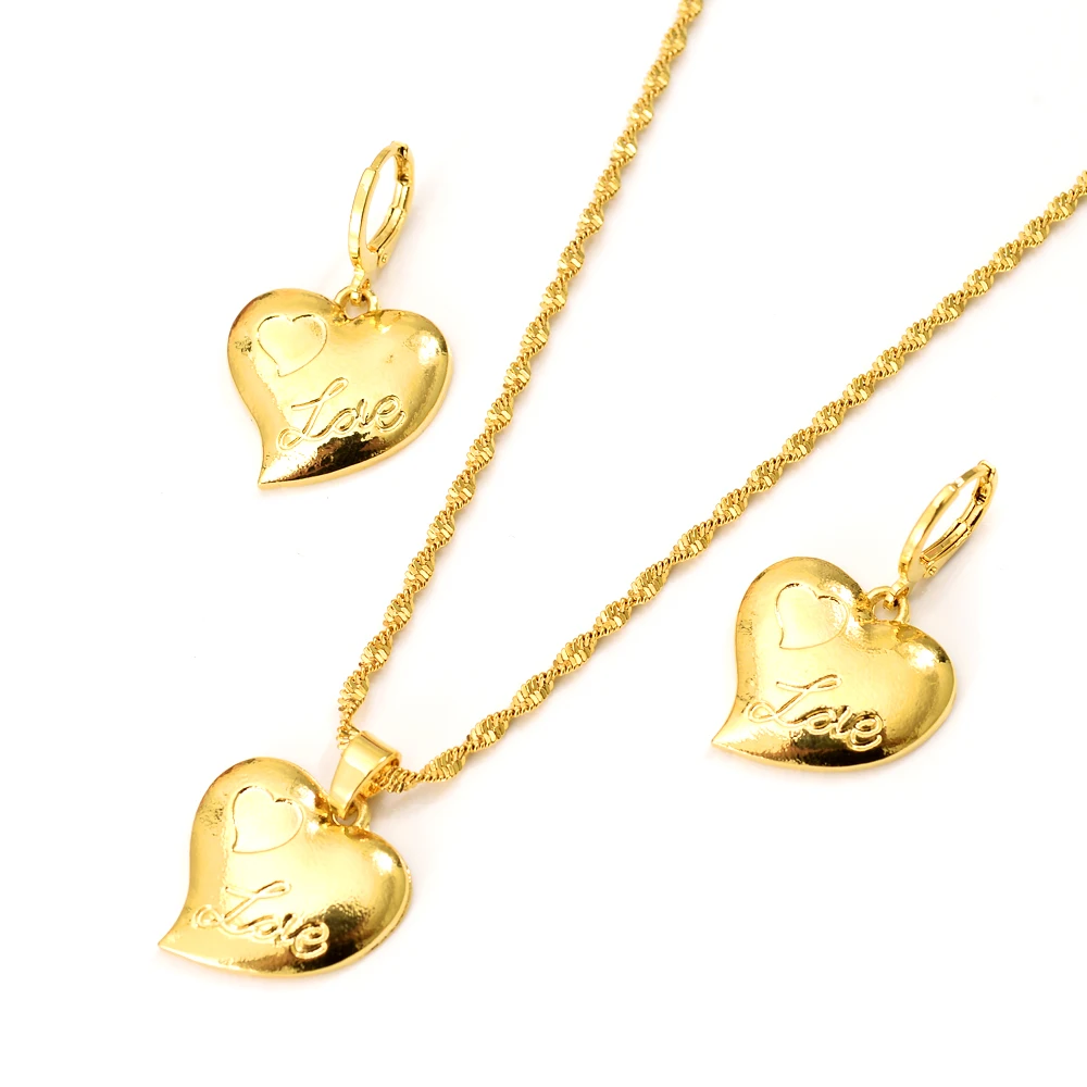Bangrui Heart pendant necklace Jewelry sets Classical Necklaces Earrings Set Gold Color Africa Wedding Bride's women girl gift
Bangrui Heart pendant necklace Jewelry sets Classical Necklaces Earrings Set Gold Color Africa Wedding Bride's women girl gift