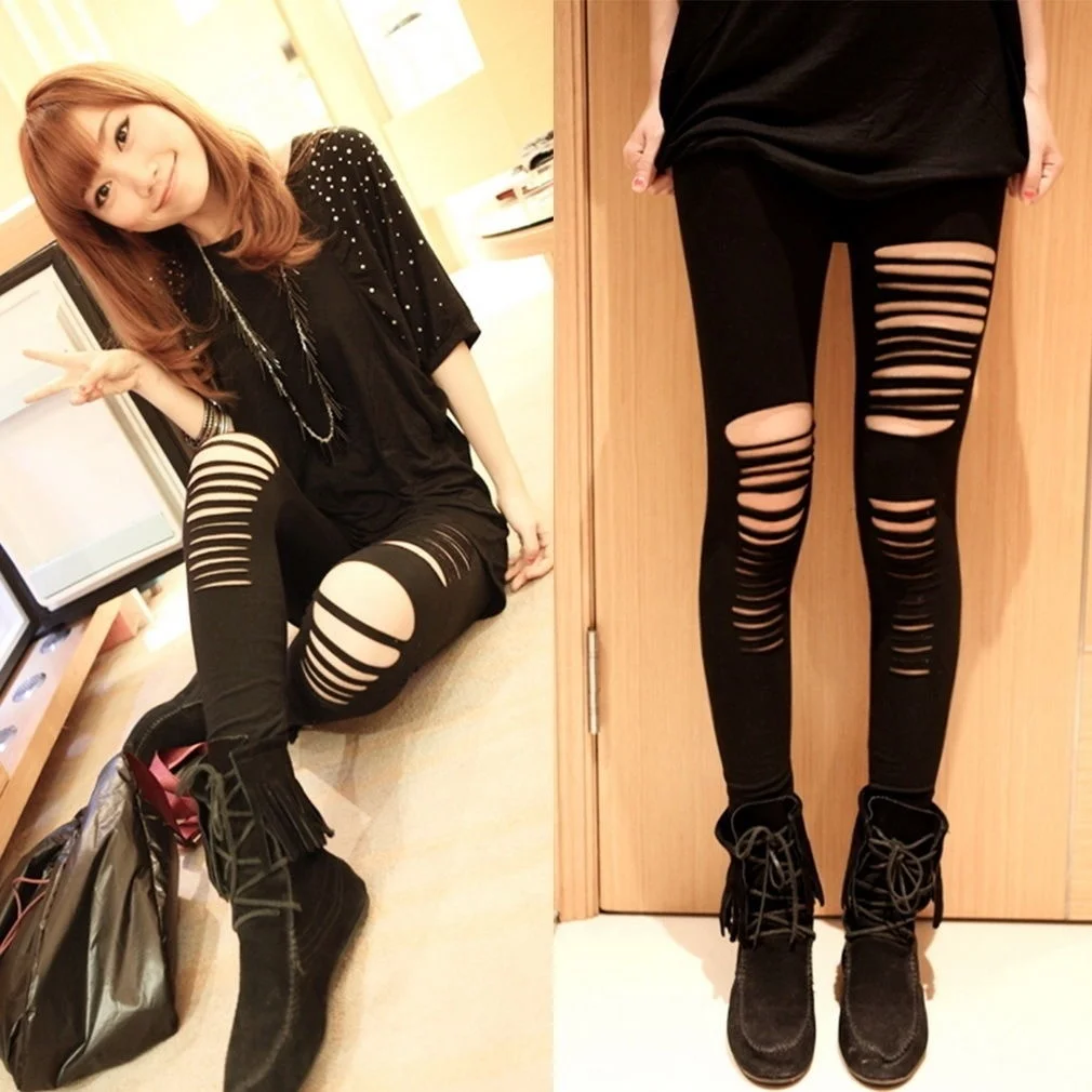 New Fashion Womens Stylish Ripped Holes Sexy Leggings Punk Hole Ripped Slit Split Irregular Leggings Party Gothic Pants
New Fashion Womens Stylish Ripped Holes Sexy Leggings Punk Hole Ripped Slit Split Irregular Leggings Party Gothic Pants