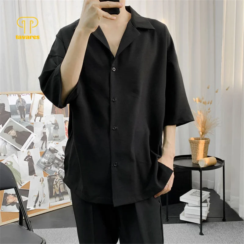 TAVARES Men Dress Casual Shirts Black White Fashion Office Social Business Collared Shirt Half Long Sleeve Work Clothes
TAVARES Men Dress Casual Shirts Black White Fashion Office Social Business Collared Shirt Half Long Sleeve Work Clothes
