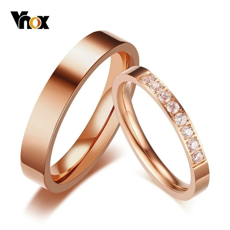 Vnox Wedding Ring For Women Man Cubic Zirconia Rose Gold Color Anniversary Gift 1 piece
Vnox Wedding Ring For Women Man Cubic Zirconia Rose Gold Color Anniversary Gift 1 piece