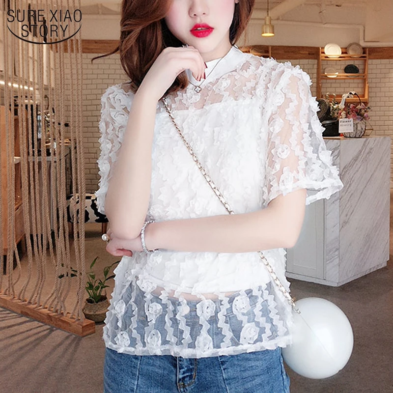 One Size Korean Style Vintage Mesh Blouse Women Floral Lace Hollow Out Mesh Top Solid Slim Short Sleeve Shirt Feminine 9257
One Size Korean Style Vintage Mesh Blouse Women Floral Lace Hollow Out Mesh Top Solid Slim Short Sleeve Shirt Feminine 9257
