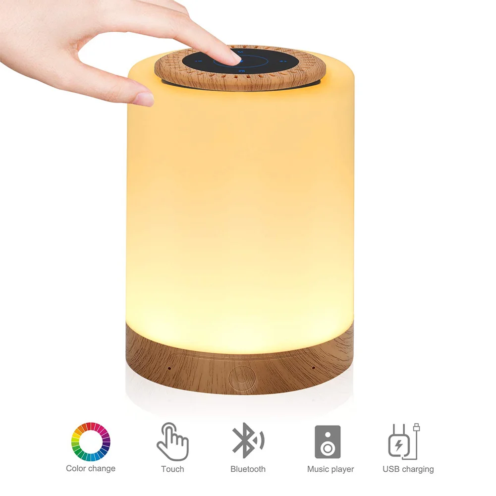 USB Rechargeable LED Table Night Lamp Touch Dimmable Portable Bluetooth Speaker Digital Alarm Clock Christmas Night Light Gift
USB Rechargeable LED Table Night Lamp Touch Dimmable Portable Bluetooth Speaker Digital Alarm Clock Christmas Night Light Gift