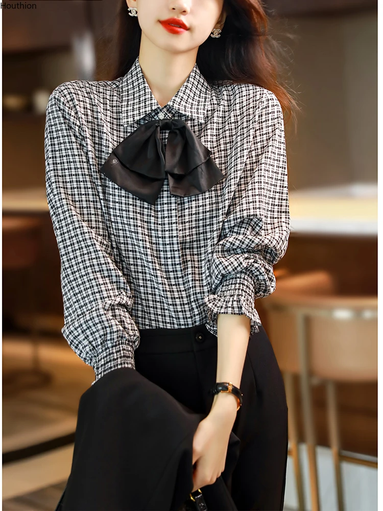 Autumn New Women's Blouses Polo Shirt Long Sleeve Top Stitching Blouse Lattice Cotton Casual Fashion Loose
Autumn New Women's Blouses Polo Shirt Long Sleeve Top Stitching Blouse Lattice Cotton Casual Fashion Loose