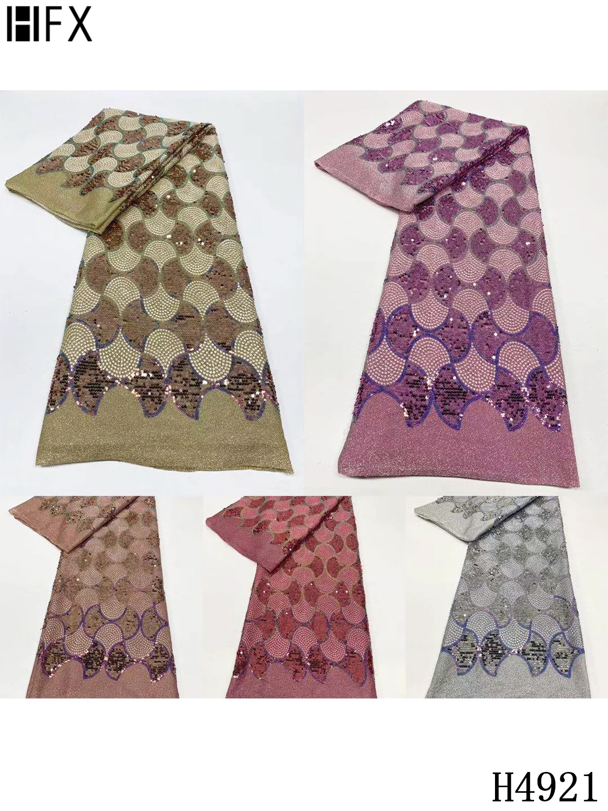 HFX Sequins Lace Fabrics 2021 Pink Sequence Nigerian Sequin Net Lace High Quality African Tulle Mesh Aso Ebi Lace Fabric F4921
HFX Sequins Lace Fabrics 2021 Pink Sequence Nigerian Sequin Net Lace High Quality African Tulle Mesh Aso Ebi Lace Fabric F4921
